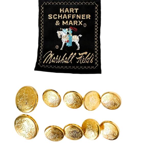 Hart Schaffer & Marx Gold Buttons Suit Blazer Replacement - Lot of 10 - Picture 1 of 4